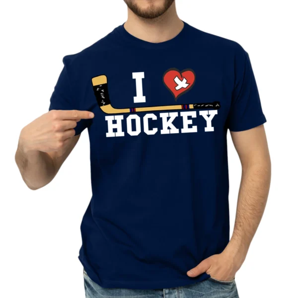 I Love Hockey TShirt - Navy