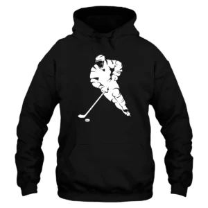 I Love Playing Hockey Hoodie - Black