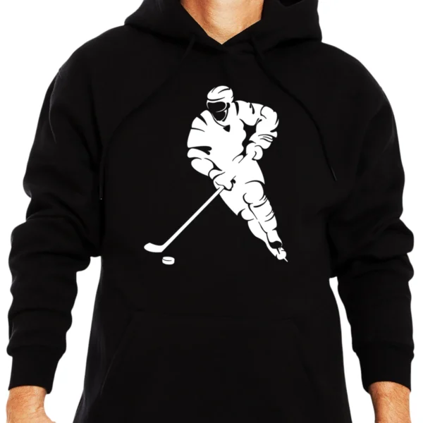 I Love Playing Hockey Hoodie - Black
