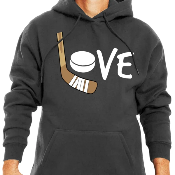 Love Hockey Hoodie - DarkGrey