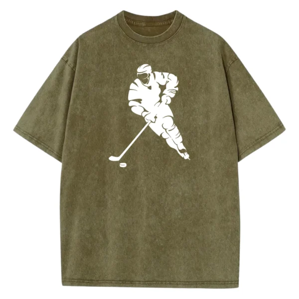 I Love Playing Hockey Washed Tshirts
