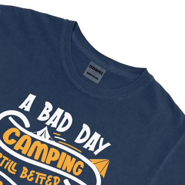 A Bad Day Camping Is Still Better Than Unisex Comfort Colors T-shirts - Navy