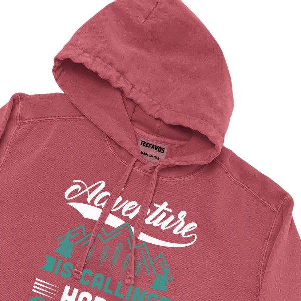 Adventure Is Calling Happy Camping Unisex Comfort Colors Hooded Sweatshirt