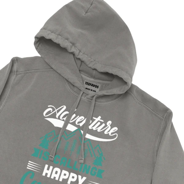Adventure Is Calling Happy Camping Unisex Comfort Colors Hooded Sweatshirt