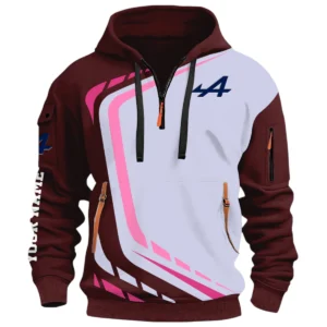 Endurance Car Lover Half Zip Hoodie, Casual Hoodie Multi Pocket TFSY26QZ3H037 – Red Wine