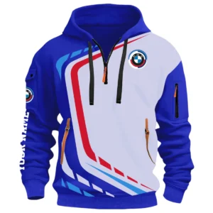 Professional Level Race Car Half Zip Hoodie, Casual Hoodie Multi Pocket TFSY26QZ3H038 – Blue