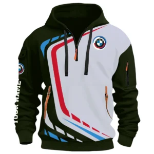 Professional Level Race Car Half Zip Hoodie, Casual Hoodie Multi Pocket TFSY26QZ3H014 – Green