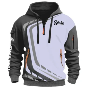 Road Race Half Zip Hoodie, Casual Hoodie Multi Pocket TFSY26QZ3H020 – Grey