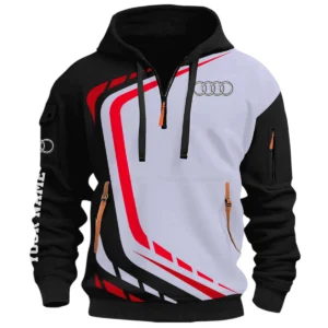 Vehicles Half Zip Hoodie, Casual Hoodie Multi Pocket TFSY26QZ3H001 – Black