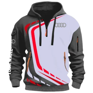 Vehicles Half Zip Hoodie, Casual Hoodie Multi Pocket TFSY26QZ3H042 – Grey