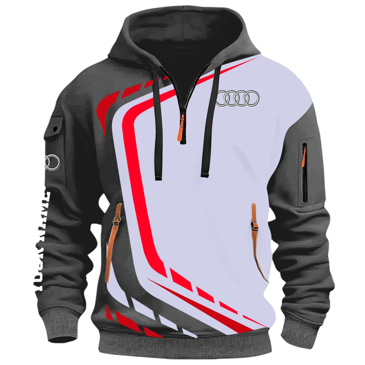 Vehicles Half Zip Hoodie, Casual Hoodie Multi Pocket TFSY26QZ3H042 – Grey Vehicles Half Zip Hoodie, Casual Hoodie Multi Pocket TFSY26QZ3H042 – Grey