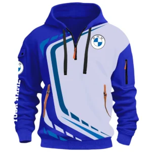 Off-Road Sedan Half Zip Hoodie, Casual Hoodie Multi Pocket TFSY26QZ3H002 – Blue