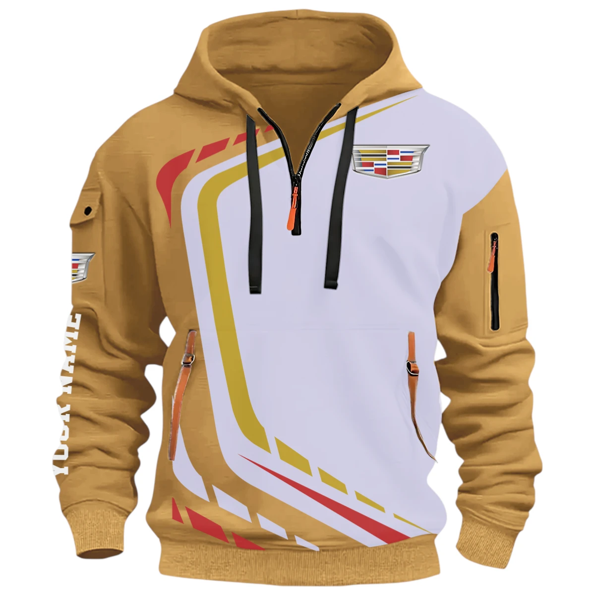 SUV Half Zip Hoodie, Casual Hoodie Multi Pocket TFSY26QZ3H047 – Khaki SUV Half Zip Hoodie, Casual Hoodie Multi Pocket TFSY26QZ3H047 – Khaki