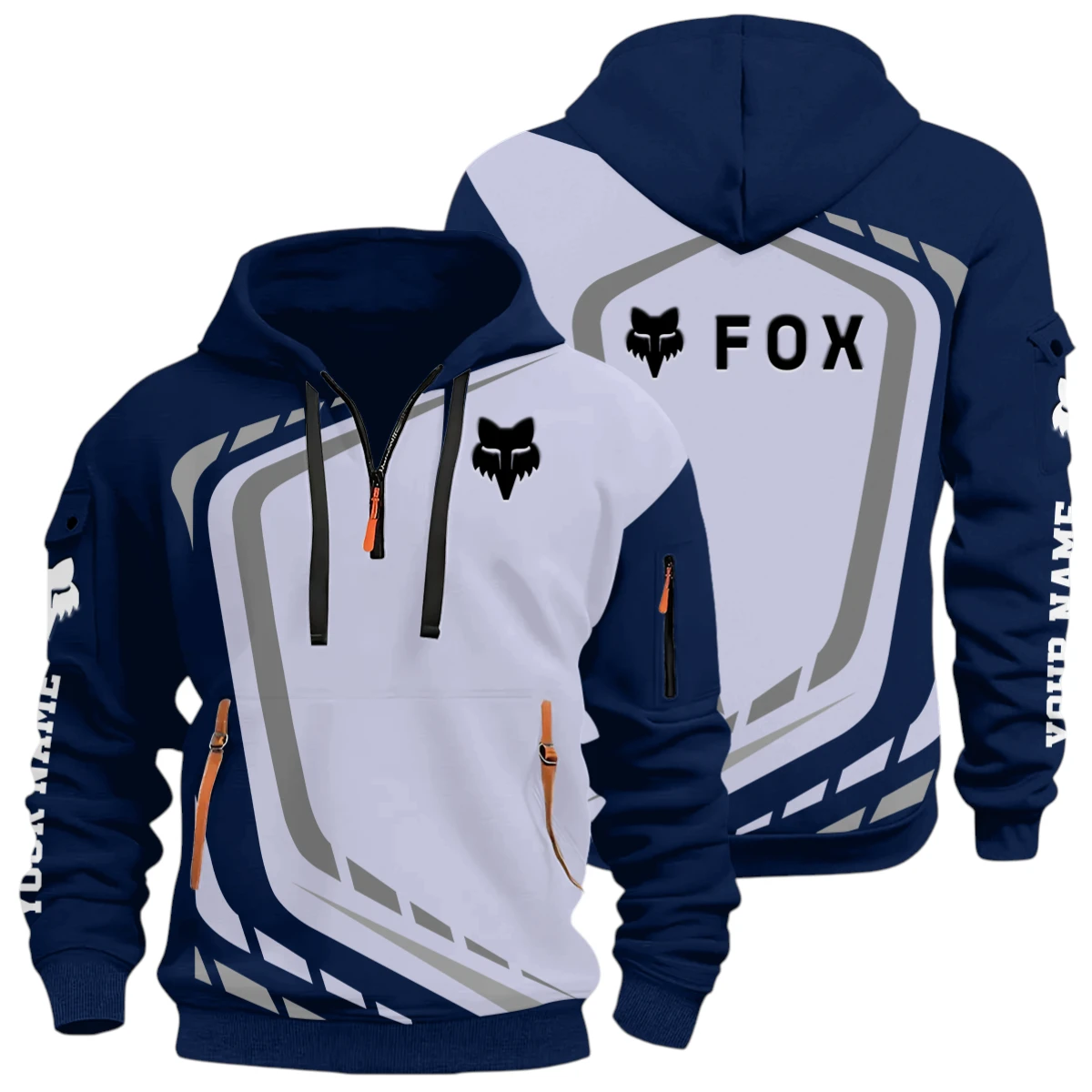 Classic Racer Half Zip Hoodie, Casual Hoodie Multi Pocket TFSY26QZ3H006 – Navy Classic Racer Half Zip Hoodie, Casual Hoodie Multi Pocket TFSY26QZ3H006 – Navy