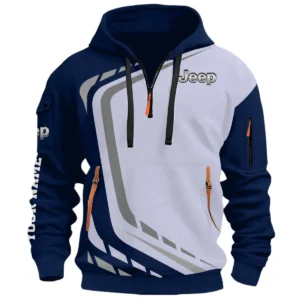 Off-Road Vehicle Half Zip Hoodie, Casual Hoodie Multi Pocket TFSY26QZ3H051 – Navy
