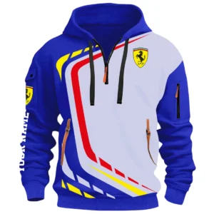 Ultra Sport Vehicle Half Zip Hoodie, Casual Hoodie Multi Pocket TFSY26QZ3H024 – Blue