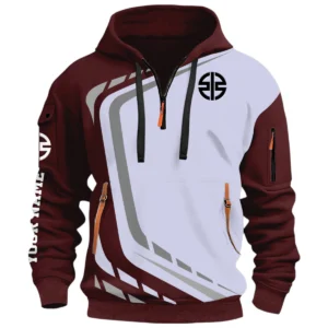Off-Road Adventure Half Zip Hoodie, Casual Hoodie Multi Pocket TFSY26QZ3H028 – Red Wine