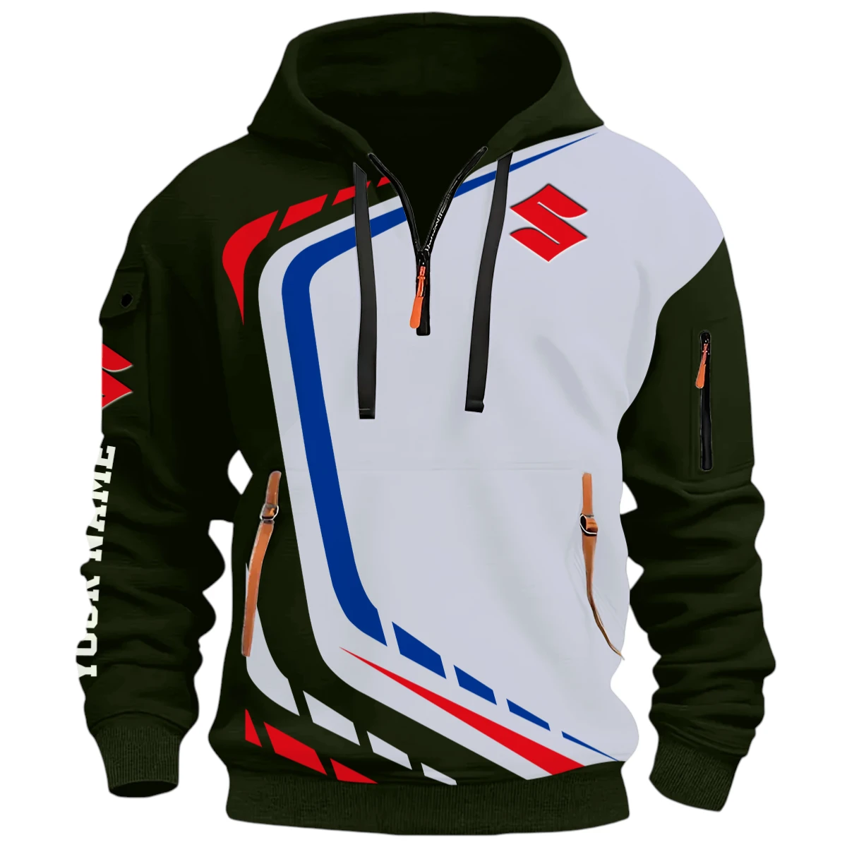 Sport Automobiles Half Zip Hoodie, Casual Hoodie Multi Pocket TFSY26QZ3H033 – Green Sport Automobiles Half Zip Hoodie, Casual Hoodie Multi Pocket TFSY26QZ3H033 – Green