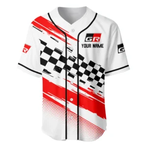 Motorsports Vehicles Baseball Jersey, Lightweight Comfort Button Up TFSY63BJ3D007 – White
