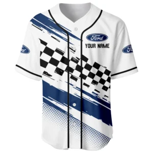 Off Road Car Baseball Jersey, Lightweight Comfort Button Up TFSY63BJ3D0011 – White