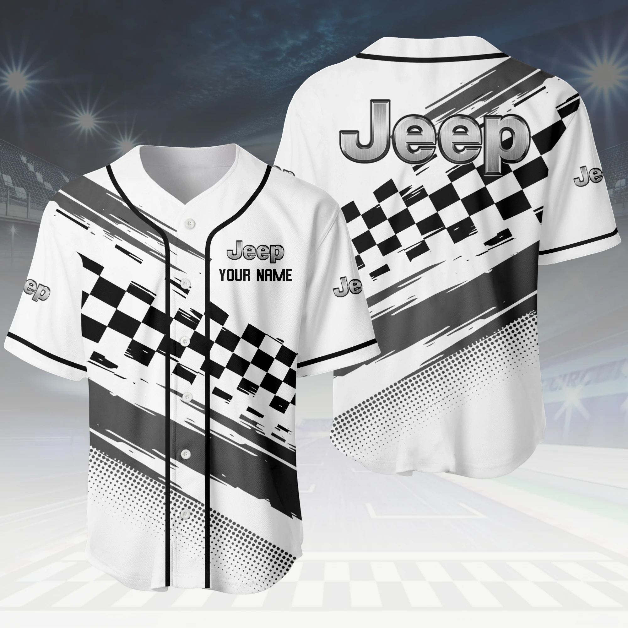 Off-Road Vehicle Baseball Jersey, Lightweight Comfort Button Up TFSY63BJ3D0013 – White Off-Road Vehicle Baseball Jersey, Lightweight Comfort Button Up TFSY63BJ3D0013 – White