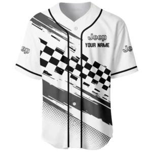 Off-Road Vehicle Baseball Jersey, Lightweight Comfort Button Up TFSY63BJ3D0013 – White