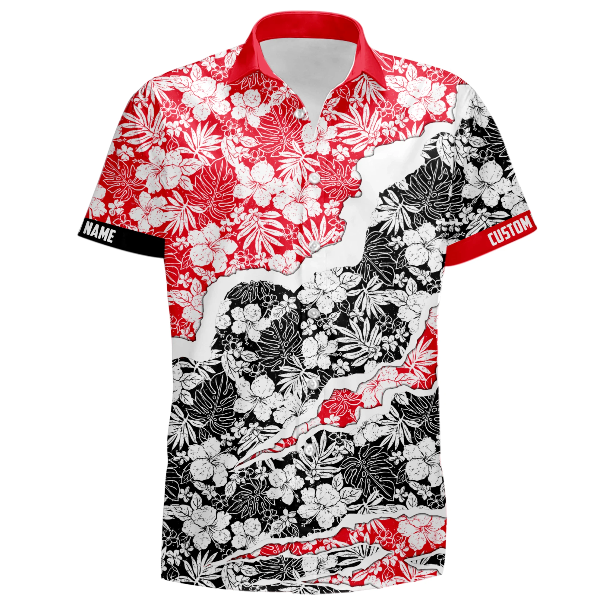 Extreme Performance Car Hawaiian Shirt Button Up Red-Black Extreme Performance Car Hawaiian Shirt Button Up Red-Black