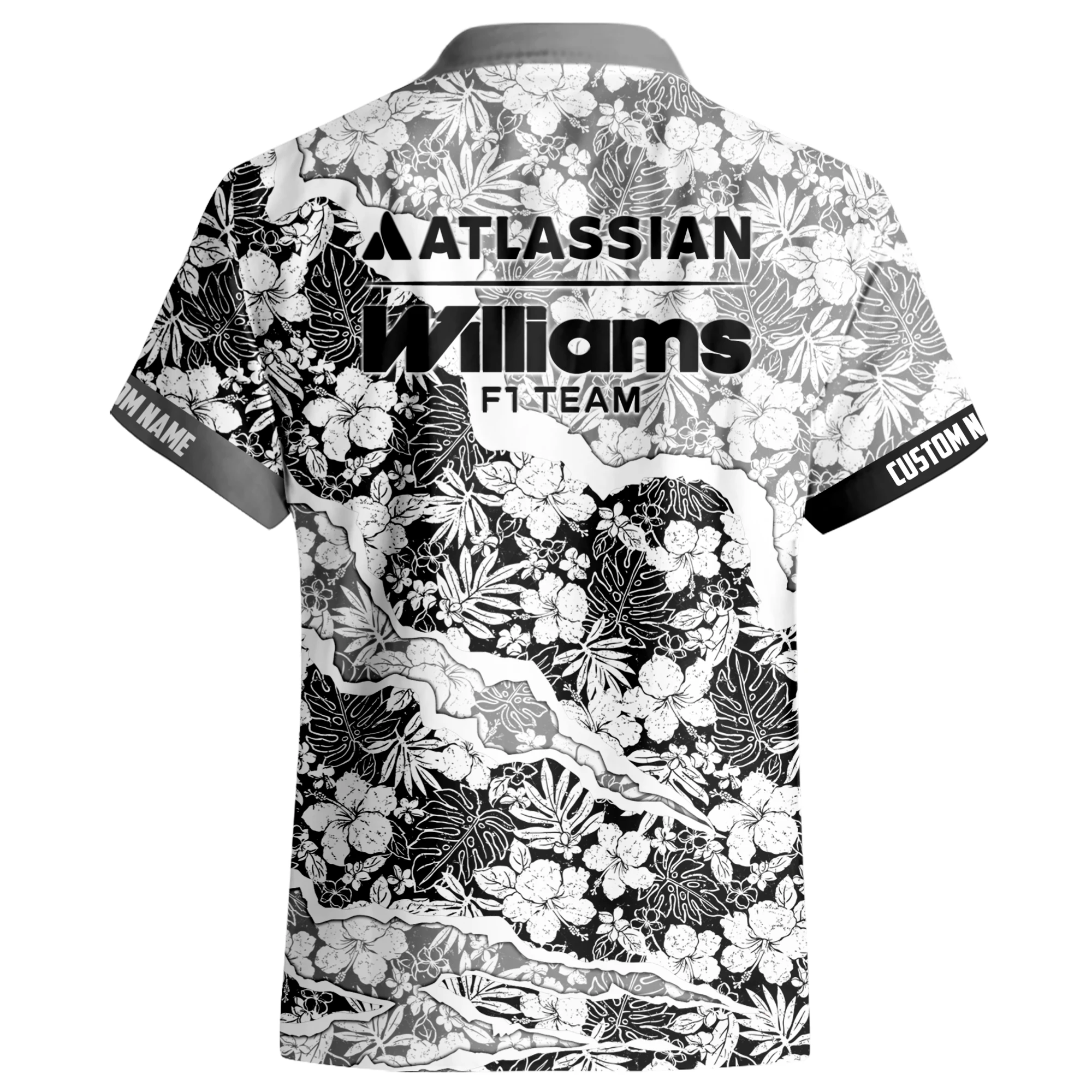 Hybrid Performance Car Hawaiian Shirt Button Up Grey-Black Hybrid Performance Car Hawaiian Shirt Button Up Grey-Black